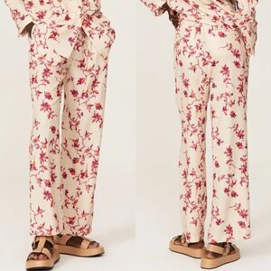 HOFMANN Copenhagen Silvaine Pants Womens 40 US 8 Beige Floral Straight Trousers